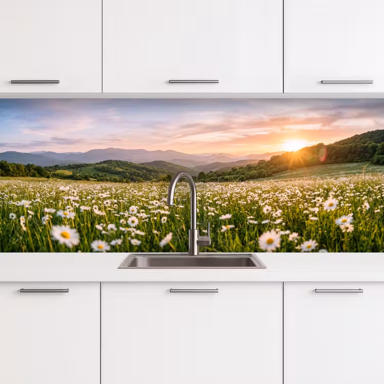 Keuken achterwand - Madelief - Veld - Heuvels - Groen — 4