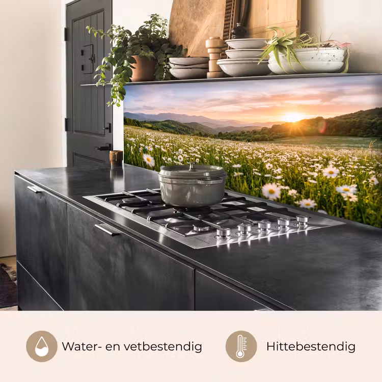 Keuken achterwand - Madelief - Veld - Heuvels - Groen — 5