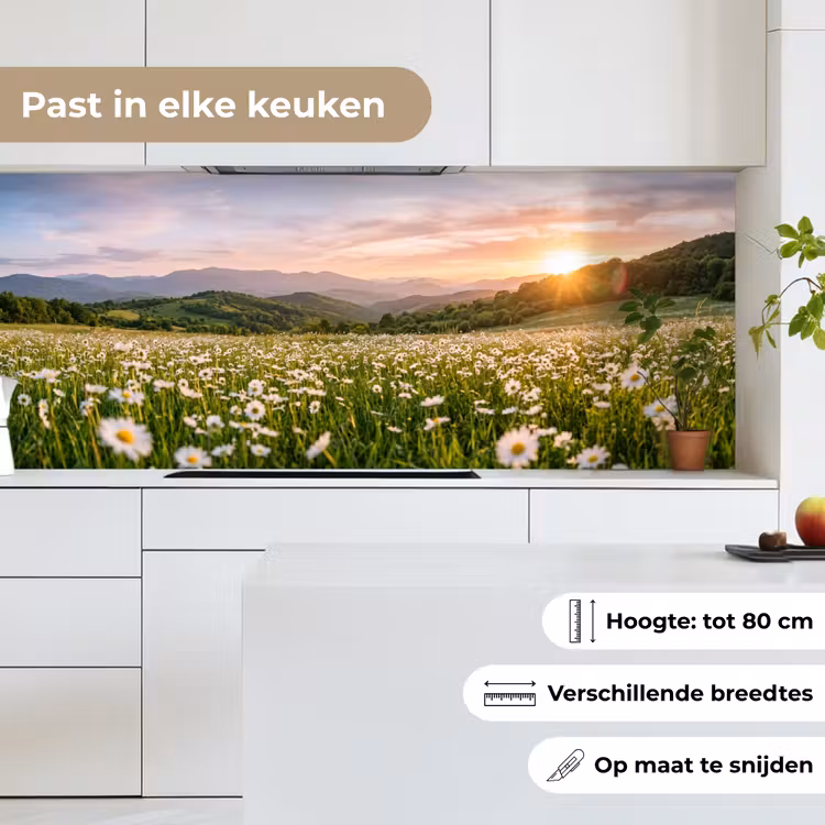 Keuken achterwand - Madelief - Veld - Heuvels - Groen — 7