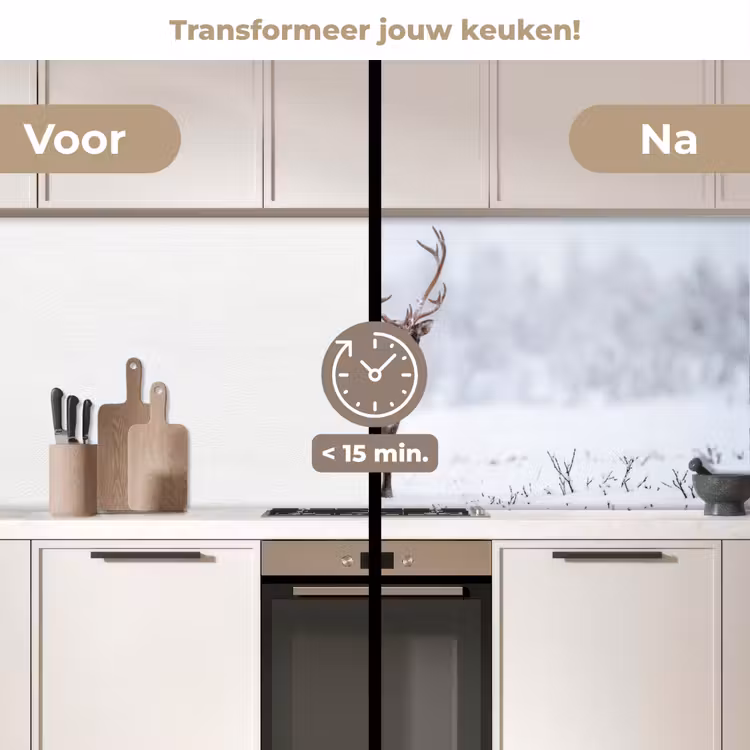 Keuken achterwand - Rendier - Gewei - Toendra - Sneeuw - Wild — 3