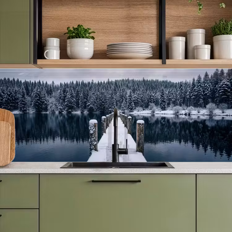 Keuken achterwand - Steiger - Meer - Sneeuw - Bergen - Rustgevend — 8
