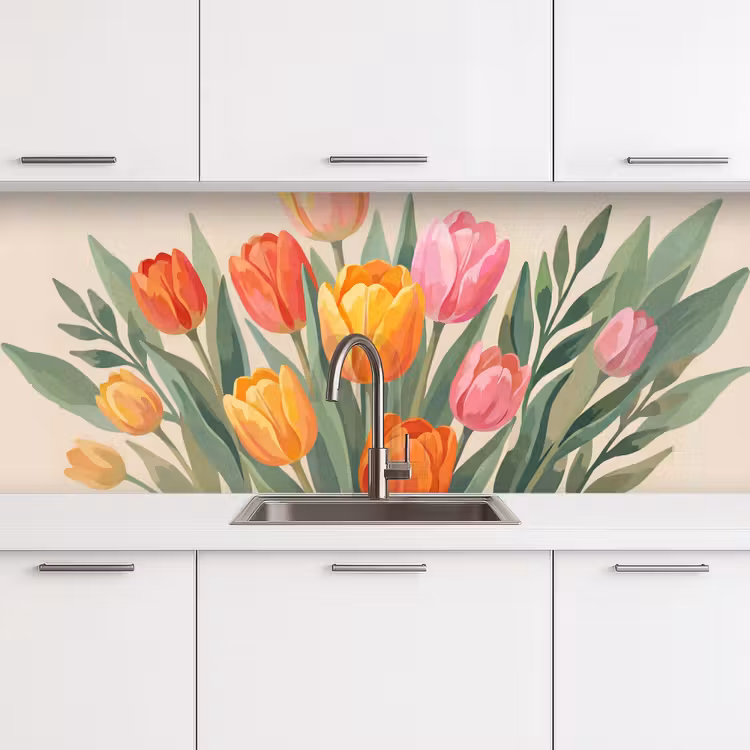 Keuken achterwand - Tulpen - Abstract - Kleurrijk — 4