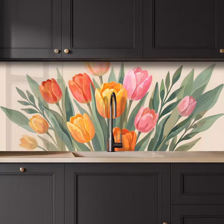 Keuken achterwand - Tulpen - Abstract - Kleurrijk — 6