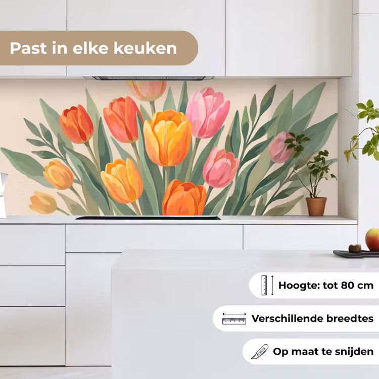Keuken achterwand - Tulpen - Abstract - Kleurrijk — 7