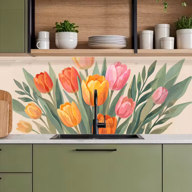 Keuken achterwand - Tulpen - Abstract - Kleurrijk — 8
