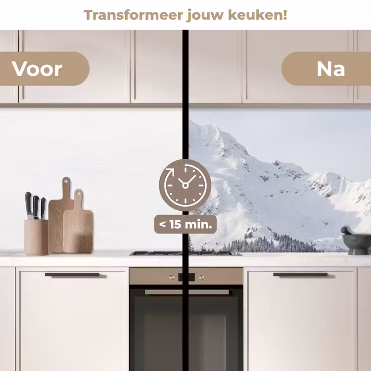 Keuken achterwand - Berg - Sneeuw - Winter - Natuur - Wit — 3