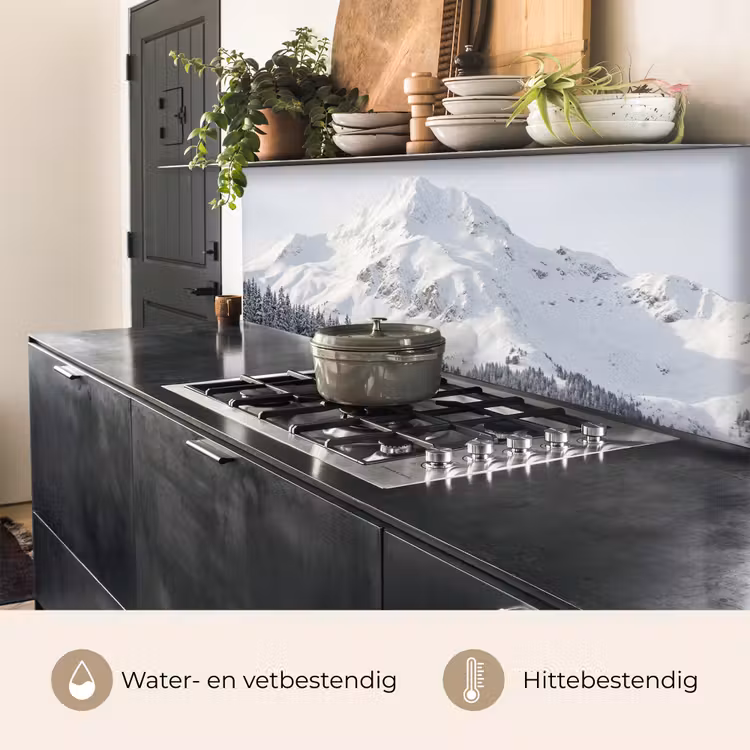 Keuken achterwand - Berg - Sneeuw - Winter - Natuur - Wit — 5