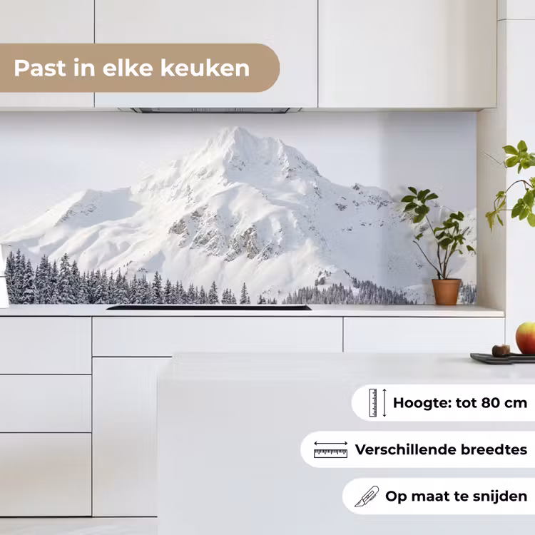 Keuken achterwand - Berg - Sneeuw - Winter - Natuur - Wit — 7