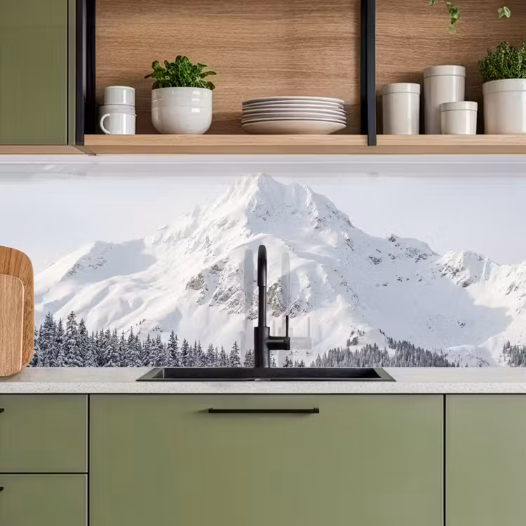 Keuken achterwand - Berg - Sneeuw - Winter - Natuur - Wit — 8