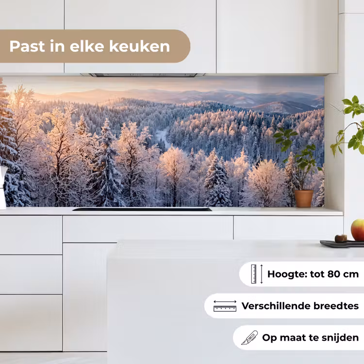 Keuken achterwand - Bos - Bergen - Goud - Winter - Warm — 7