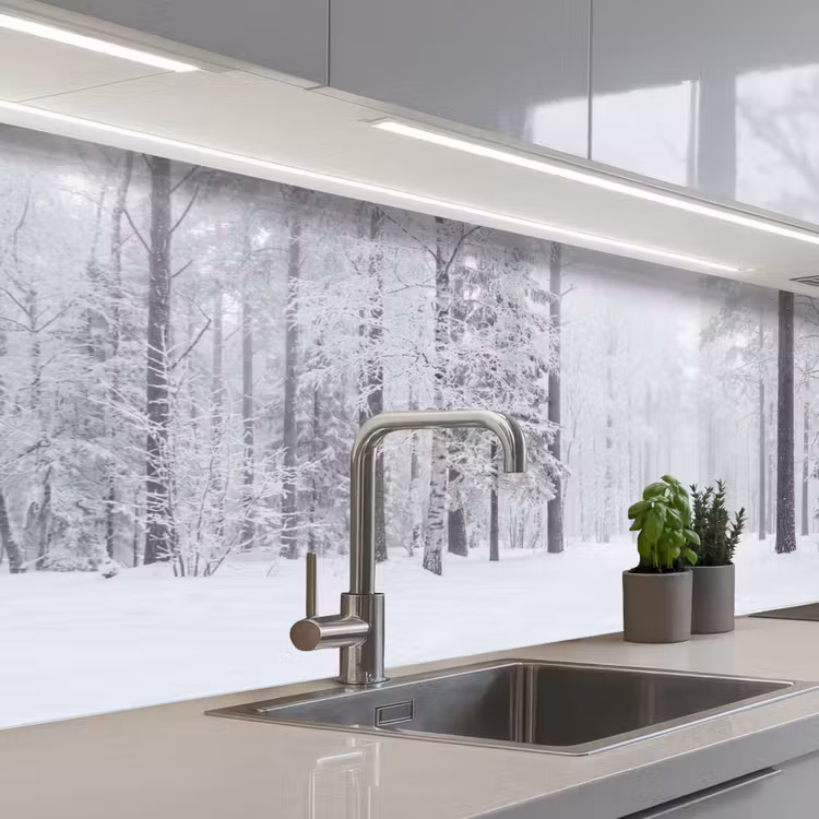 Keuken achterwand - Bos - Sneeuw - Pad - Winter - Stilte — 2