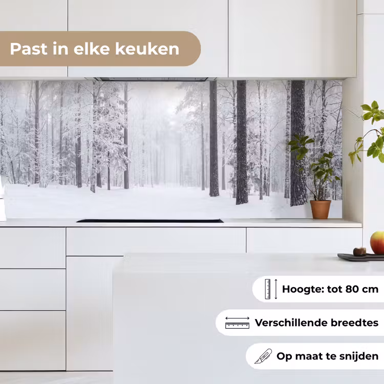 Keuken achterwand - Bos - Sneeuw - Pad - Winter - Stilte — 7