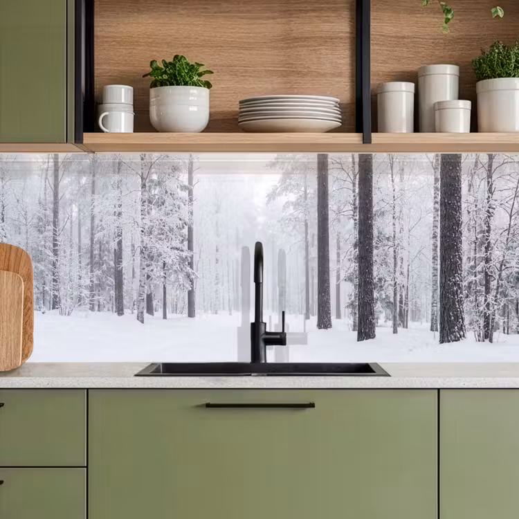 Keuken achterwand - Bos - Sneeuw - Pad - Winter - Stilte — 8