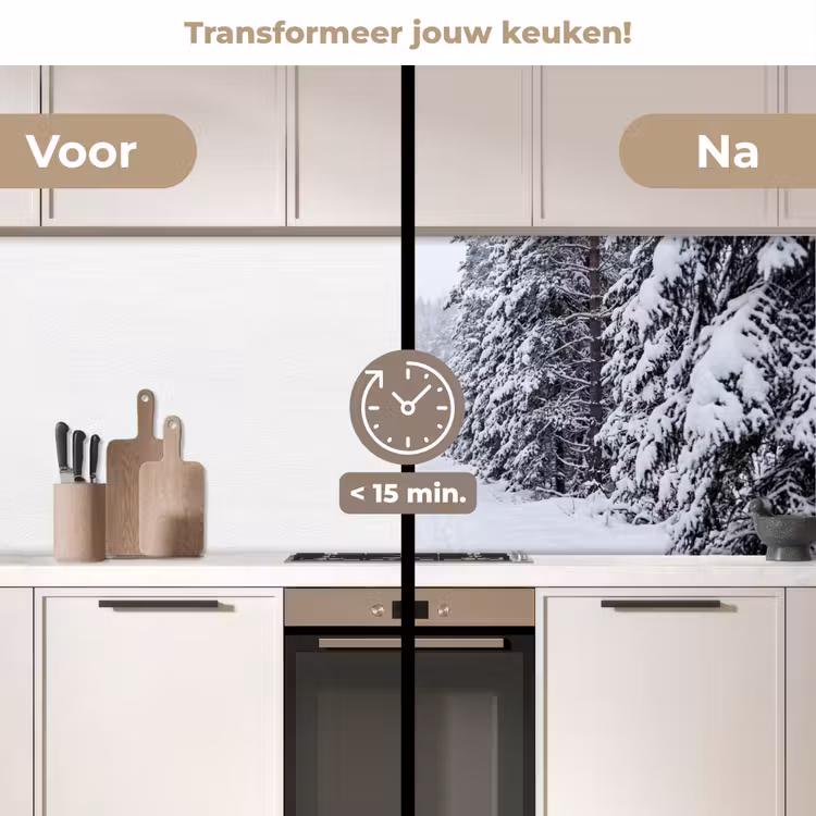 Keuken achterwand - Bos - Winter - Sneeuw - Pad - Natuur — 3