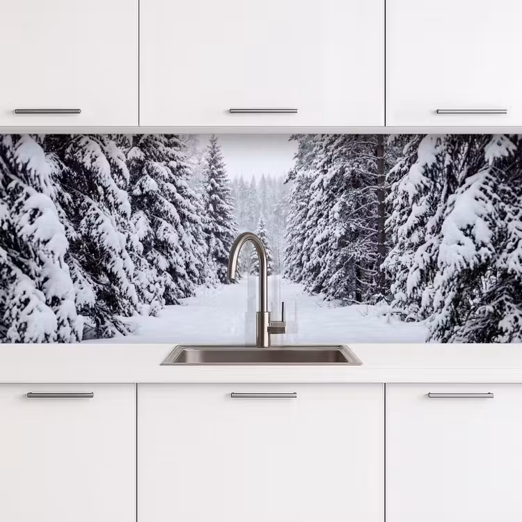 Keuken achterwand - Bos - Winter - Sneeuw - Pad - Natuur — 4