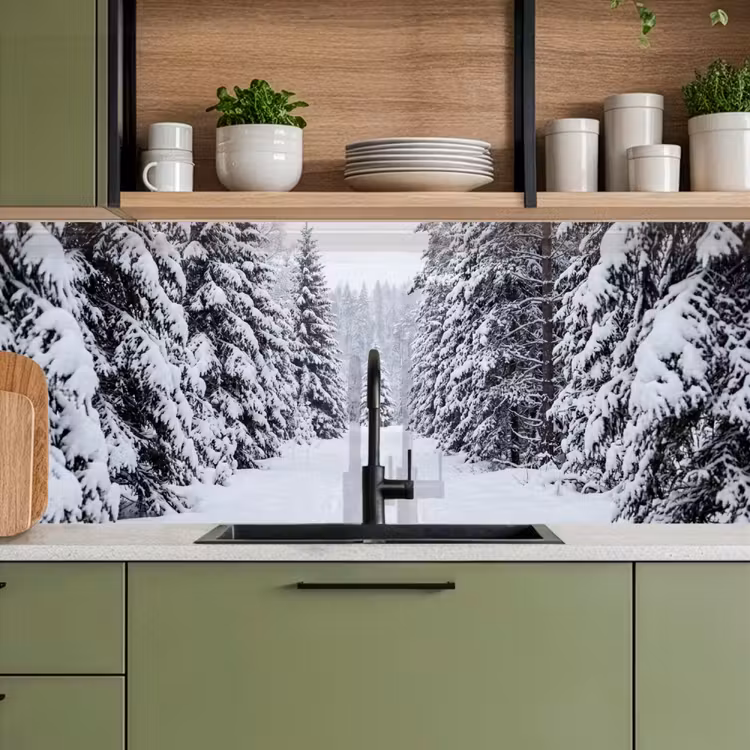 Keuken achterwand - Bos - Winter - Sneeuw - Pad - Natuur — 8