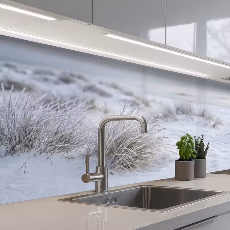 Keuken achterwand - Duinen - Sneeuw - Strand - Winter - Serene — 2