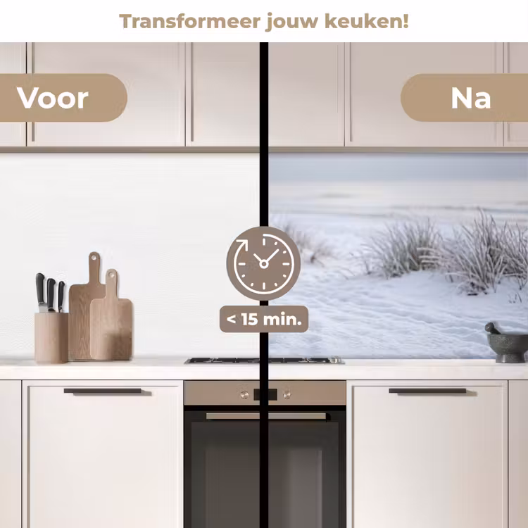 Keuken achterwand - Duinen - Sneeuw - Strand - Winter - Serene — 3