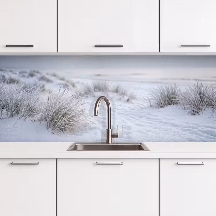 Keuken achterwand - Duinen - Sneeuw - Strand - Winter - Serene — 4