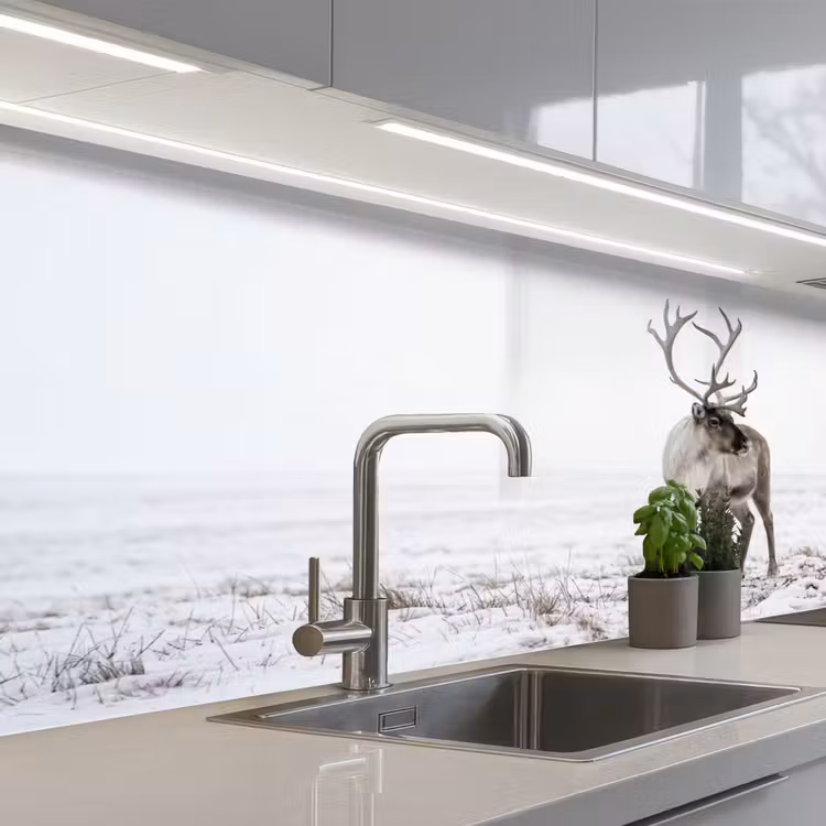 Keuken achterwand - Rendier - Gewei - Sneeuw - Winter — 2