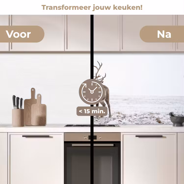 Keuken achterwand - Rendier - Gewei - Sneeuw - Winter — 3