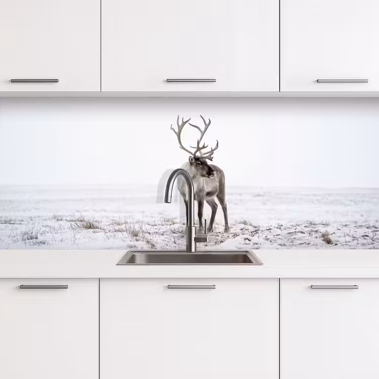 Keuken achterwand - Rendier - Gewei - Sneeuw - Winter — 4