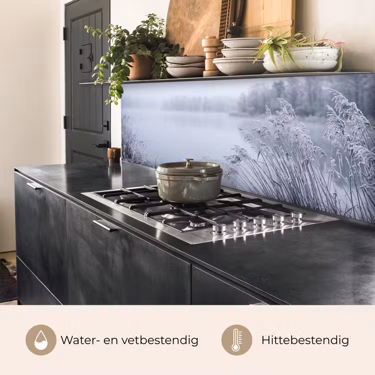 Keuken achterwand - Riet - Bevroren - Winter - Natuur — 5