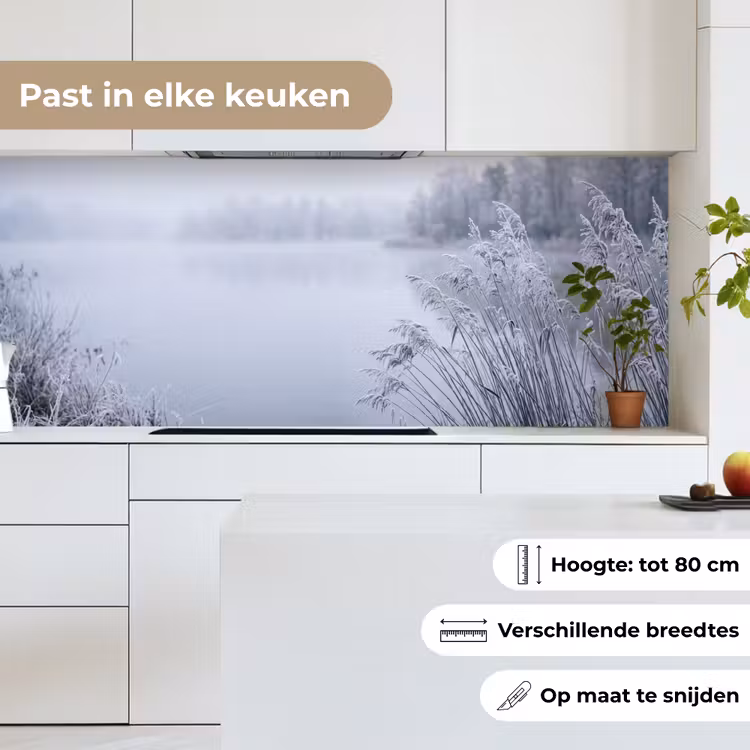 Keuken achterwand - Riet - Bevroren - Winter - Natuur — 7