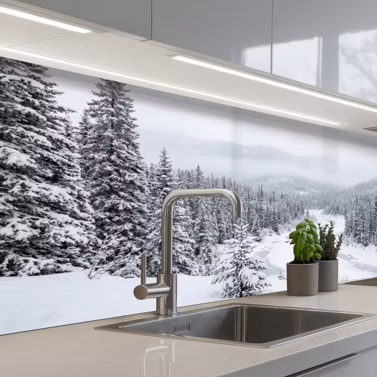 Keuken achterwand - Rivier - Bevroren - Landschap - Winter — 2