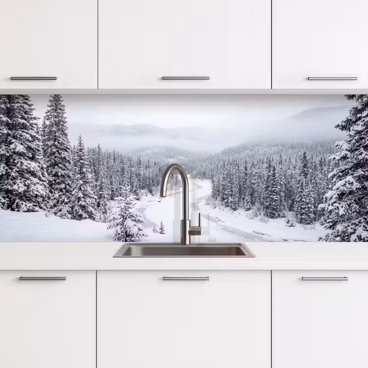 Keuken achterwand - Rivier - Bevroren - Landschap - Winter — 4