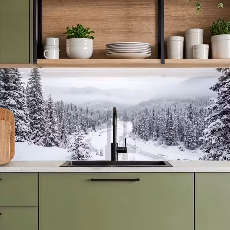 Keuken achterwand - Rivier - Bevroren - Landschap - Winter — 8