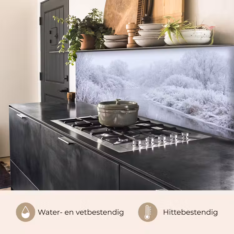 Keuken achterwand - Rivier - Sneeuw - Bos - Winter - Schilderachtig — 5
