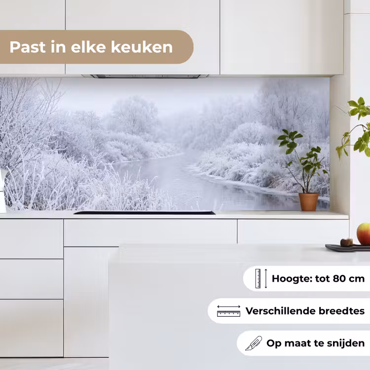 Keuken achterwand - Rivier - Sneeuw - Bos - Winter - Schilderachtig — 7