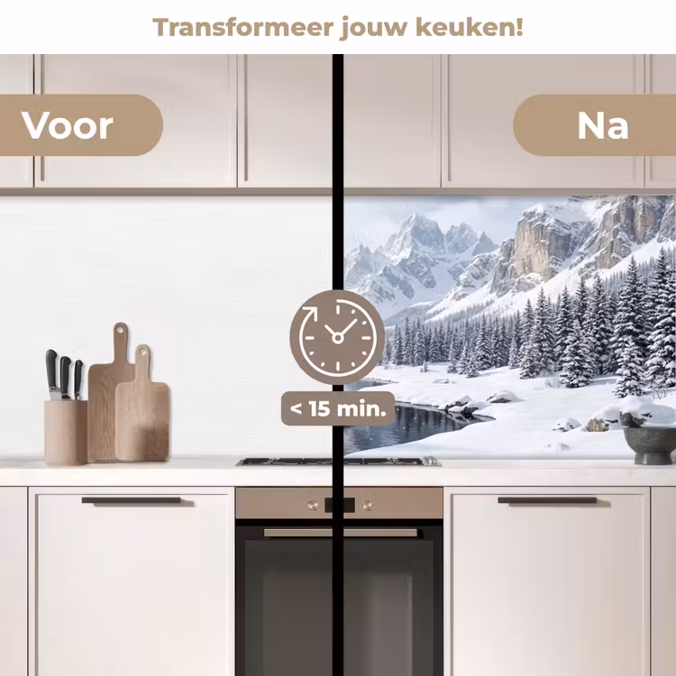 Keuken achterwand - Sneeuwlandschap - Bergen - Rivier - Winter — 3