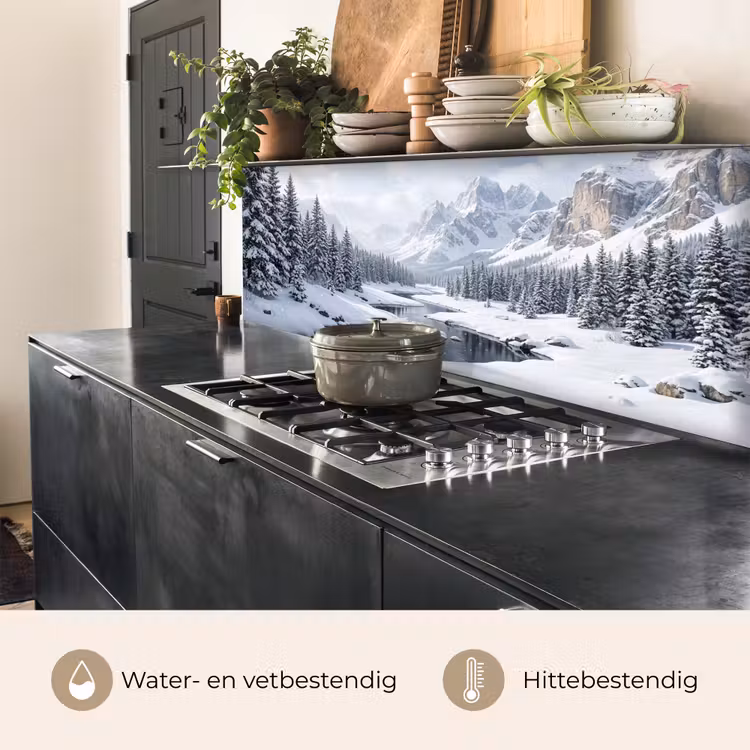 Keuken achterwand - Sneeuwlandschap - Bergen - Rivier - Winter — 5