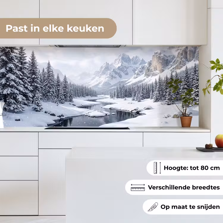 Keuken achterwand - Sneeuwlandschap - Bergen - Rivier - Winter — 7