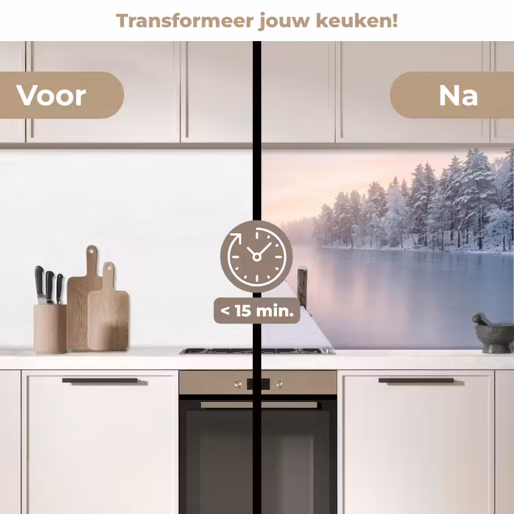 Keuken achterwand - Steiger - Meer - Mist - Winter - Serene — 3