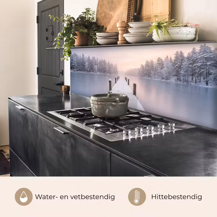 Keuken achterwand - Steiger - Meer - Mist - Winter - Serene — 5