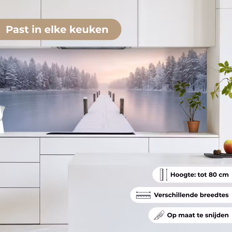Keuken achterwand - Steiger - Meer - Mist - Winter - Serene — 7