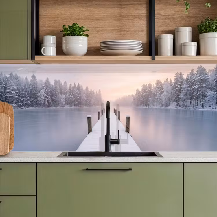 Keuken achterwand - Steiger - Meer - Mist - Winter - Serene — 8