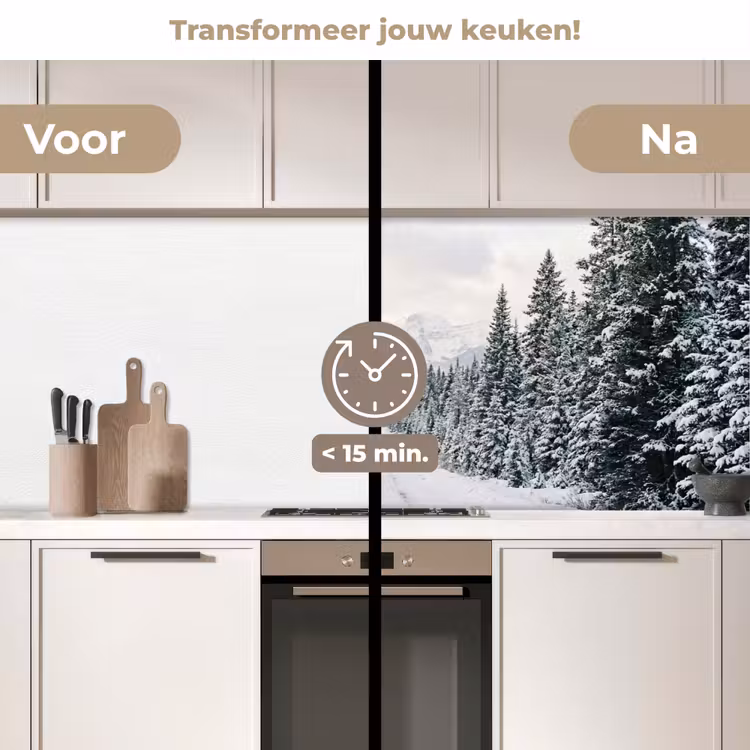 Keuken achterwand - Weg - Sneeuw - Naaldbos - Winter - Avontuurlijk — 3