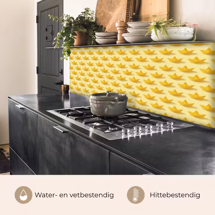 Keuken achterwand - Bootjes - Origami - Creatief - Geel — 5