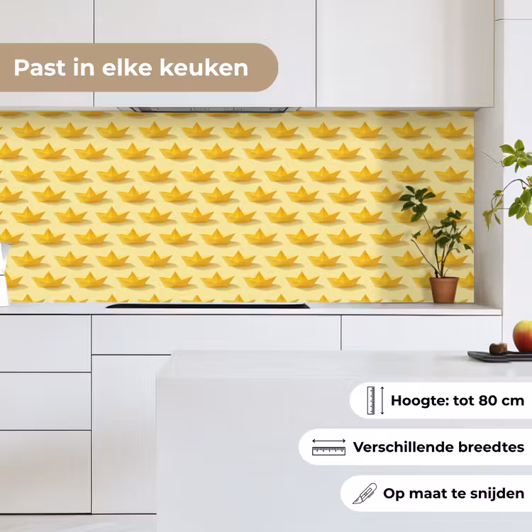 Keuken achterwand - Bootjes - Origami - Creatief - Geel — 7