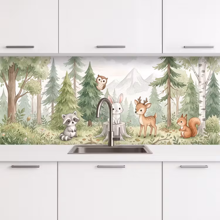 Keuken achterwand - Bos - Dieren - Groen — 4