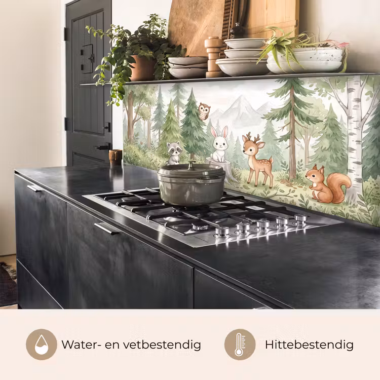 Keuken achterwand - Bos - Dieren - Groen — 5