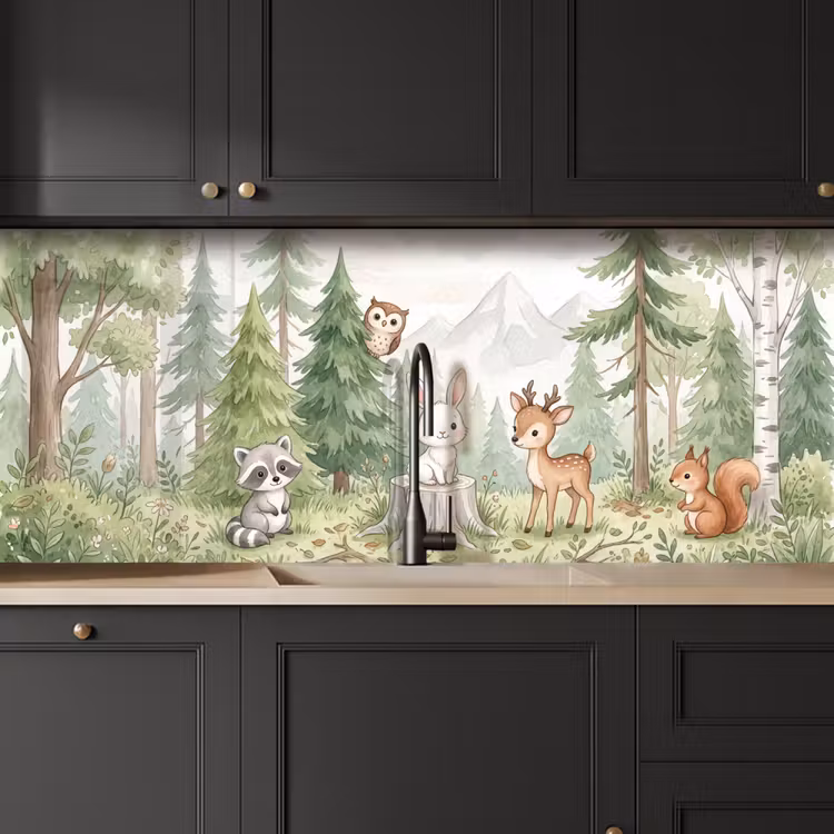 Keuken achterwand - Bos - Dieren - Groen — 6