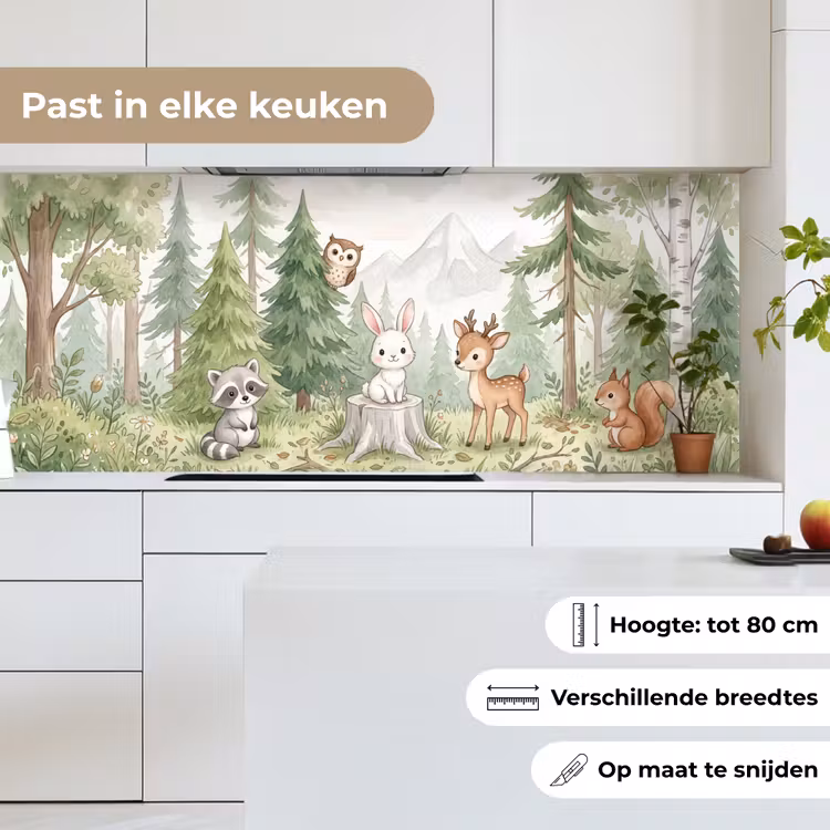 Keuken achterwand - Bos - Dieren - Groen — 7
