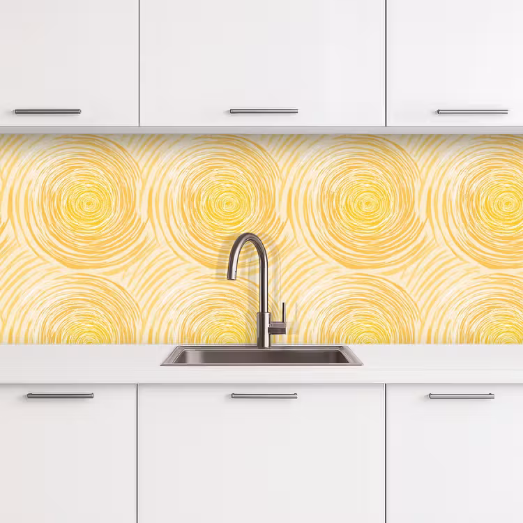 Keuken achterwand - Cirkels - Abstract - Artistiek - Geel — 4