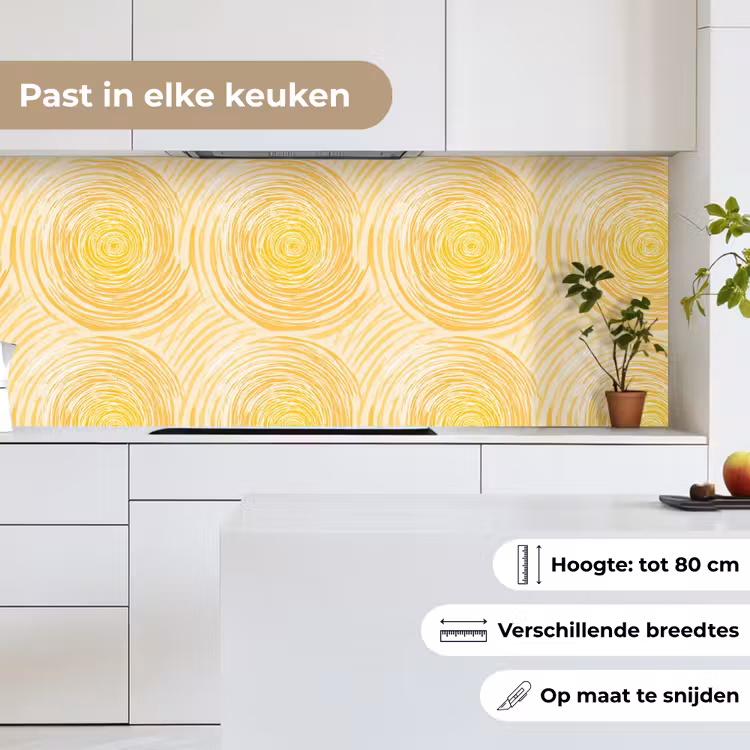 Keuken achterwand - Cirkels - Abstract - Artistiek - Geel — 7