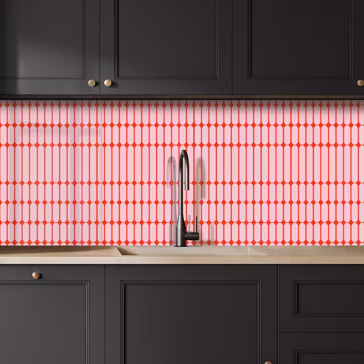 Keuken achterwand - Geometrisch - Minimalistisch - Rood - Roze — 6